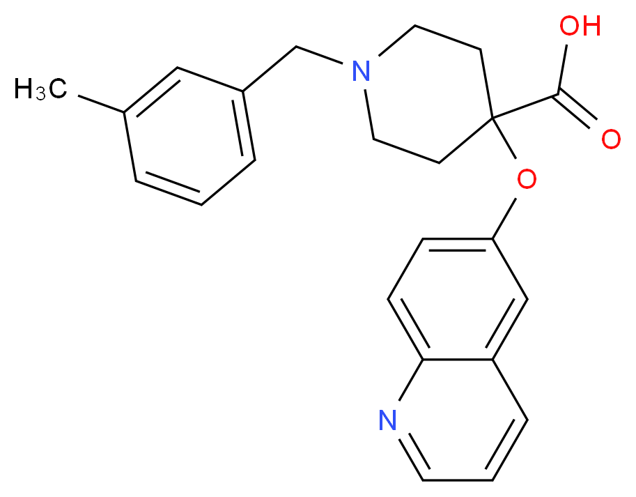 1-(3-methylbenzyl)-4-(quinolin-6-yloxy)piperidine-4-carboxylic acid_Molecular_structure_CAS_)