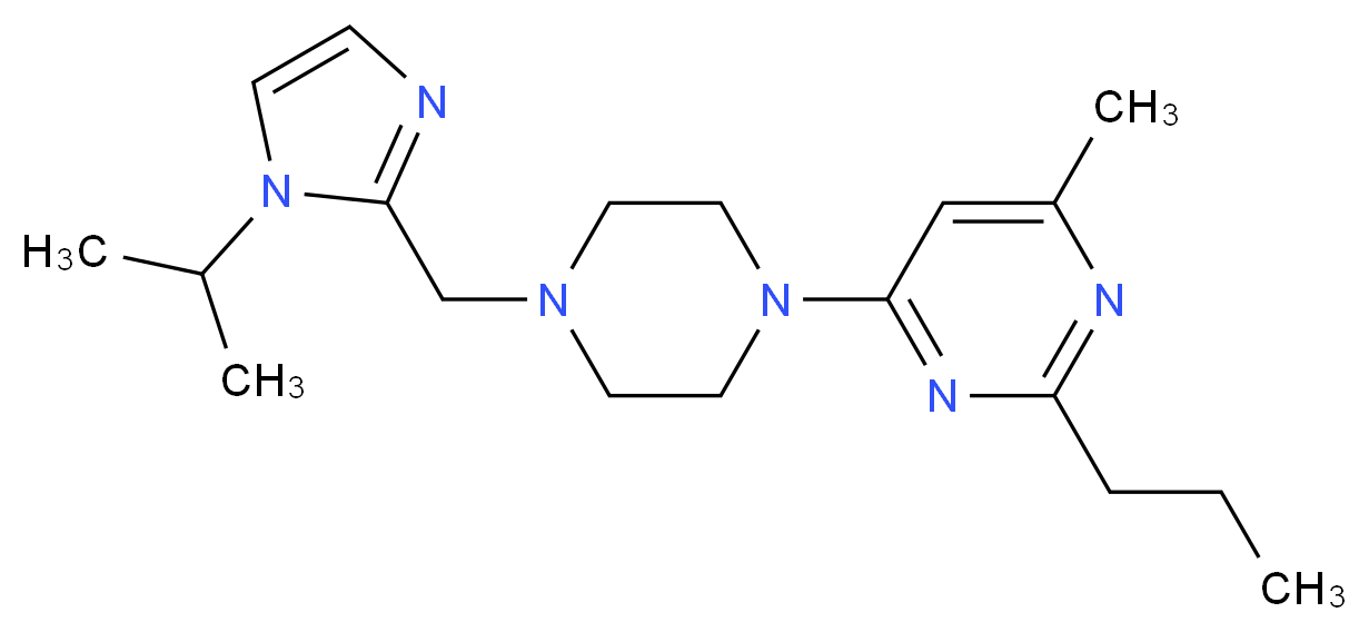 4-{4-[(1-isopropyl-1H-imidazol-2-yl)methyl]piperazin-1-yl}-6-methyl-2-propylpyrimidine_Molecular_structure_CAS_)