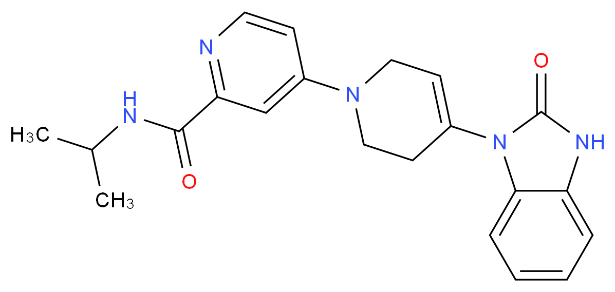 N-isopropyl-4-(2-oxo-2,3-dihydro-1H-benzimidazol-1-yl)-3,6-dihydro-2H-1,4'-bipyridine-2'-carboxamide_Molecular_structure_CAS_)