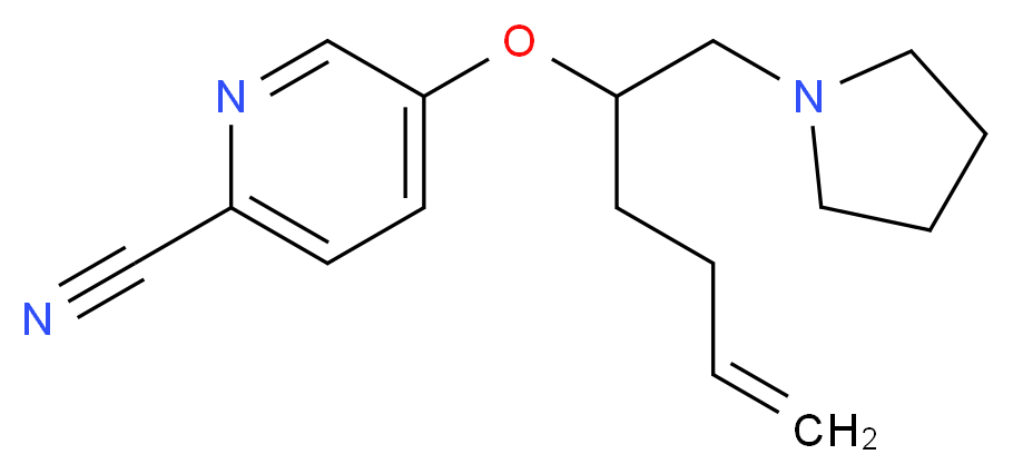 5-{[1-(pyrrolidin-1-ylmethyl)pent-4-en-1-yl]oxy}pyridine-2-carbonitrile_Molecular_structure_CAS_)