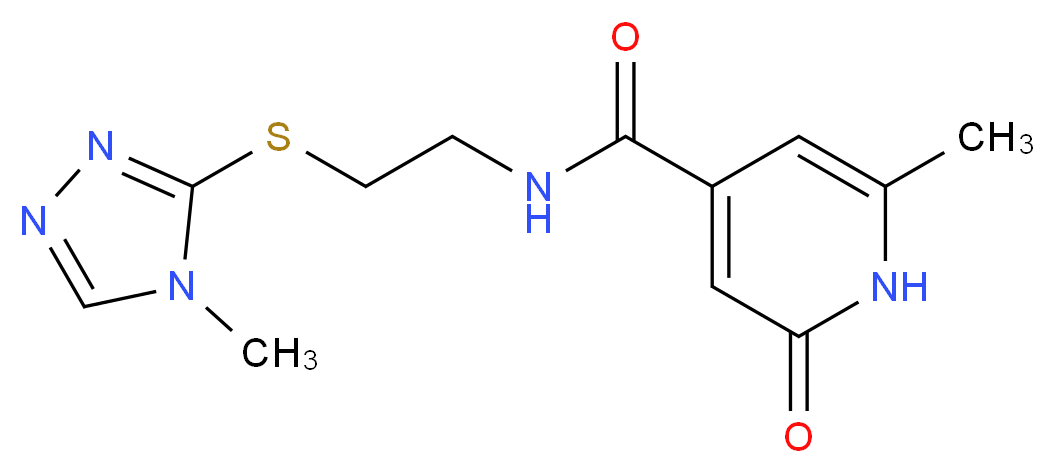 6-methyl-N-{2-[(4-methyl-4H-1,2,4-triazol-3-yl)thio]ethyl}-2-oxo-1,2-dihydropyridine-4-carboxamide_Molecular_structure_CAS_)