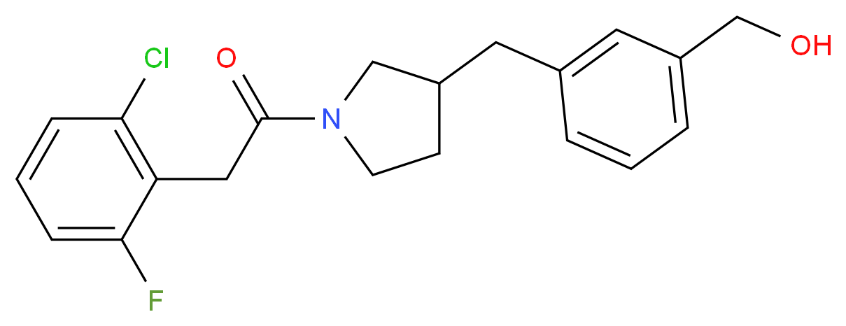 [3-({1-[(2-chloro-6-fluorophenyl)acetyl]pyrrolidin-3-yl}methyl)phenyl]methanol_Molecular_structure_CAS_)