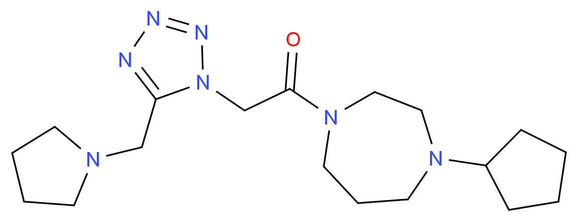 1-cyclopentyl-4-{[5-(1-pyrrolidinylmethyl)-1H-tetrazol-1-yl]acetyl}-1,4-diazepane_Molecular_structure_CAS_)