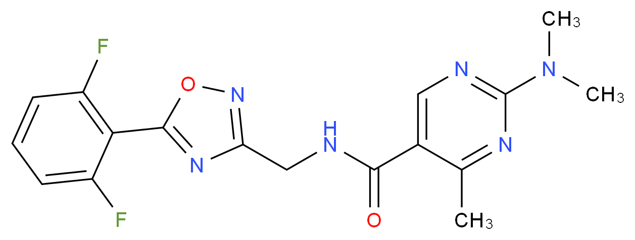 N-{[5-(2,6-difluorophenyl)-1,2,4-oxadiazol-3-yl]methyl}-2-(dimethylamino)-4-methylpyrimidine-5-carboxamide_Molecular_structure_CAS_)