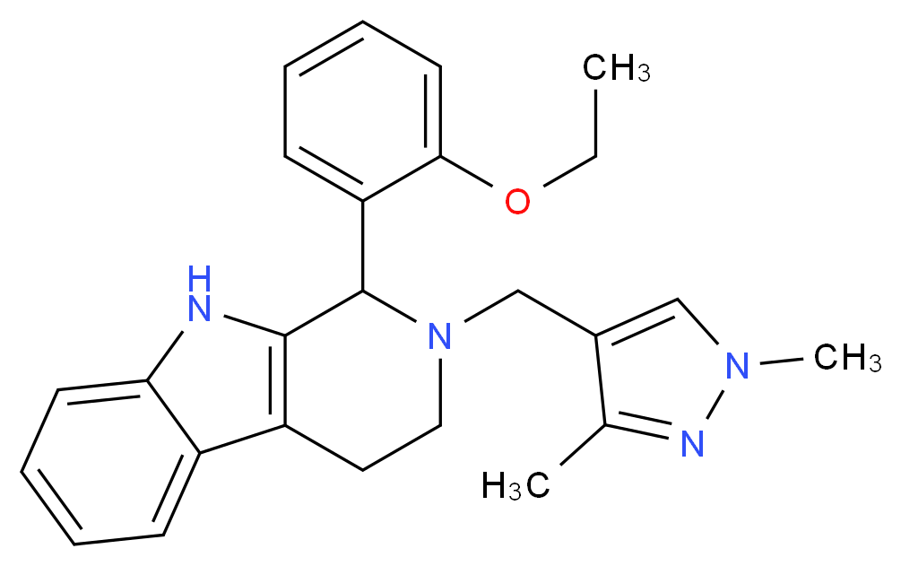 2-[(1,3-dimethyl-1H-pyrazol-4-yl)methyl]-1-(2-ethoxyphenyl)-2,3,4,9-tetrahydro-1H-beta-carboline_Molecular_structure_CAS_)