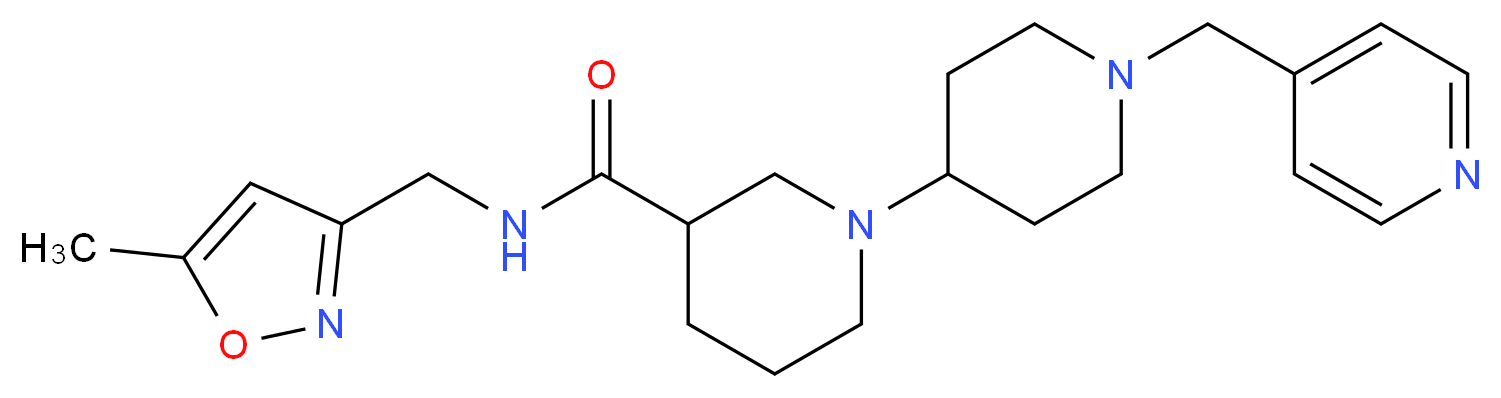 N-[(5-methylisoxazol-3-yl)methyl]-1'-(pyridin-4-ylmethyl)-1,4'-bipiperidine-3-carboxamide_Molecular_structure_CAS_)