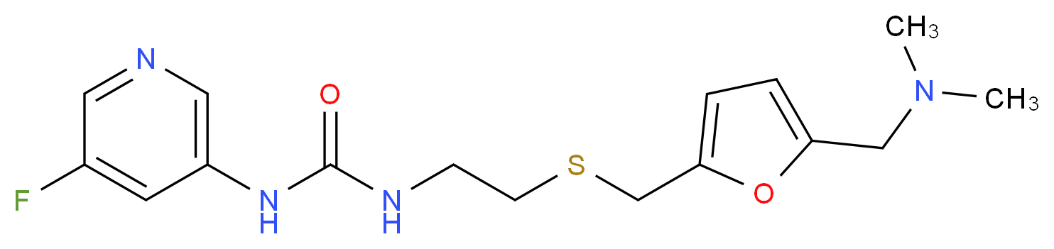 N-{2-[({5-[(dimethylamino)methyl]-2-furyl}methyl)thio]ethyl}-N'-(5-fluoropyridin-3-yl)urea_Molecular_structure_CAS_)
