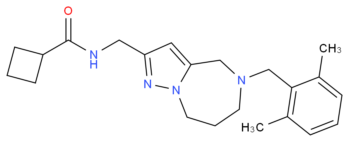 N-{[5-(2,6-dimethylbenzyl)-5,6,7,8-tetrahydro-4H-pyrazolo[1,5-a][1,4]diazepin-2-yl]methyl}cyclobutanecarboxamide_Molecular_structure_CAS_)