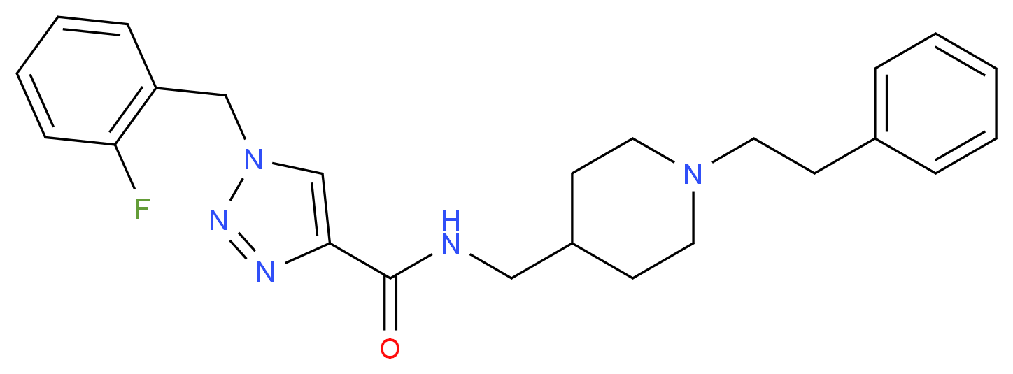 1-(2-fluorobenzyl)-N-{[1-(2-phenylethyl)-4-piperidinyl]methyl}-1H-1,2,3-triazole-4-carboxamide_Molecular_structure_CAS_)