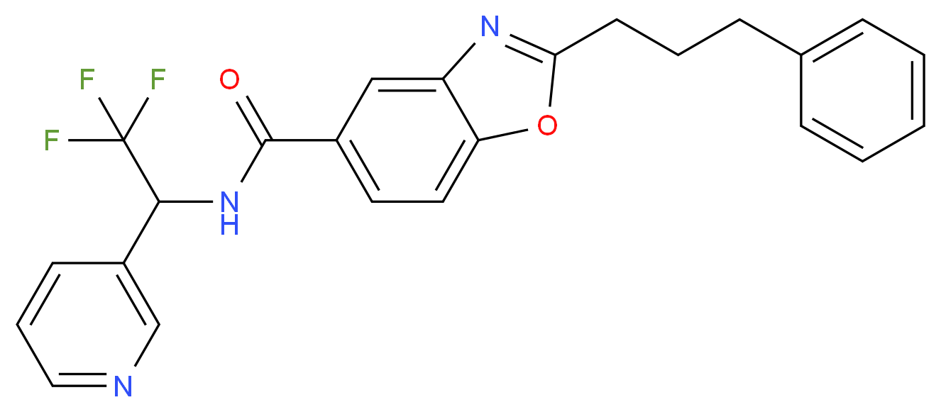 2-(3-phenylpropyl)-N-[2,2,2-trifluoro-1-(3-pyridinyl)ethyl]-1,3-benzoxazole-5-carboxamide_Molecular_structure_CAS_)