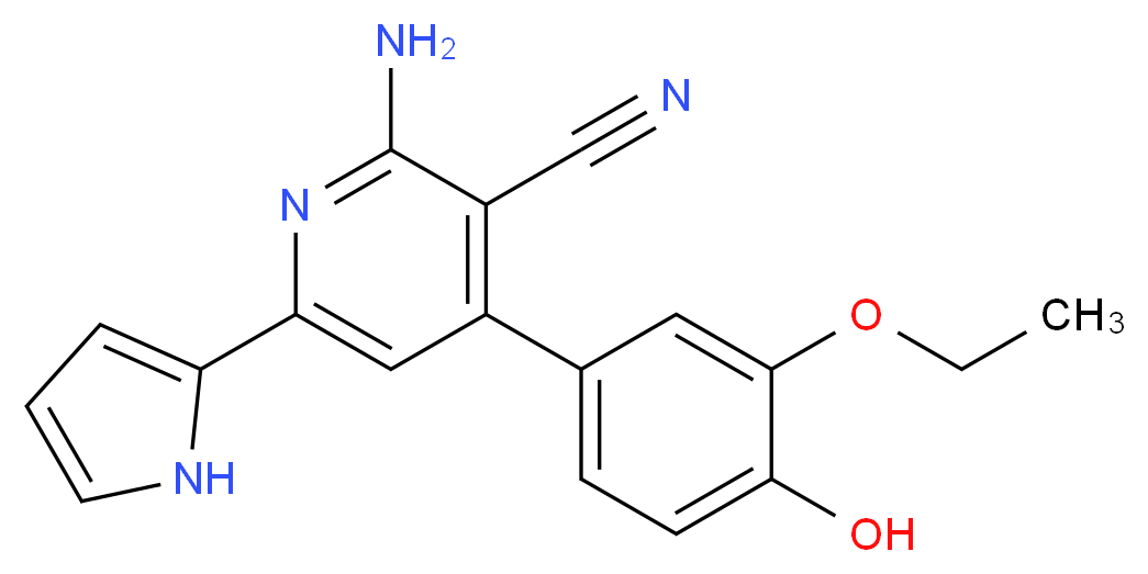 2-amino-4-(3-ethoxy-4-hydroxyphenyl)-6-(1H-pyrrol-2-yl)nicotinonitrile_Molecular_structure_CAS_)