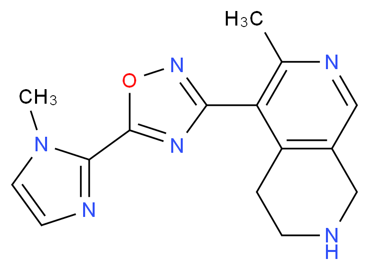 6-methyl-5-[5-(1-methyl-1H-imidazol-2-yl)-1,2,4-oxadiazol-3-yl]-1,2,3,4-tetrahydro-2,7-naphthyridine_Molecular_structure_CAS_)