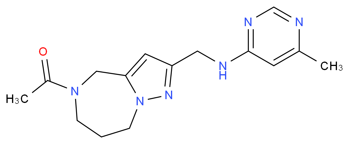 N-[(5-acetyl-5,6,7,8-tetrahydro-4H-pyrazolo[1,5-a][1,4]diazepin-2-yl)methyl]-6-methylpyrimidin-4-amine_Molecular_structure_CAS_)