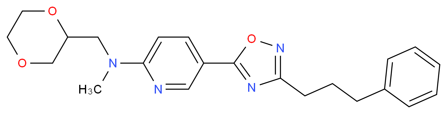 N-(1,4-dioxan-2-ylmethyl)-N-methyl-5-[3-(3-phenylpropyl)-1,2,4-oxadiazol-5-yl]-2-pyridinamine_Molecular_structure_CAS_)