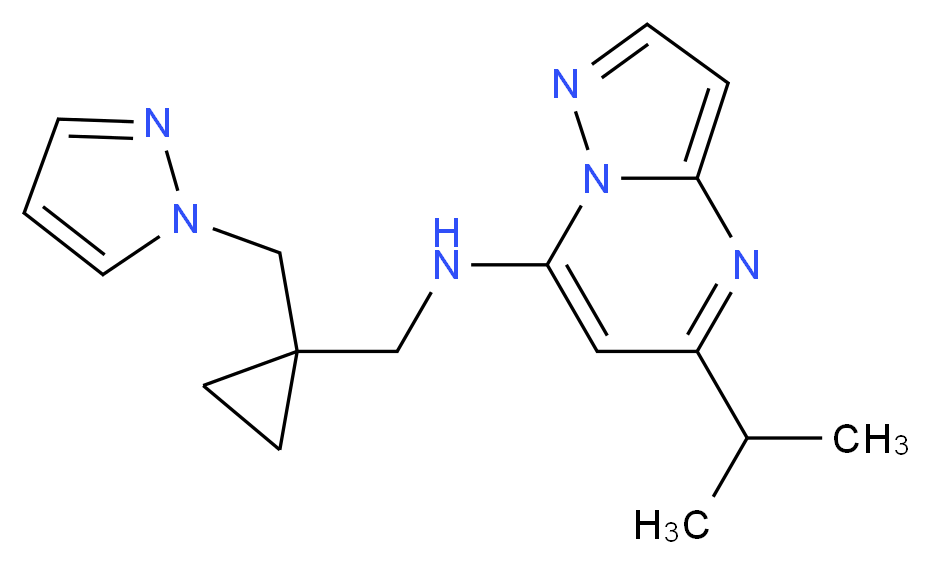 5-isopropyl-N-{[1-(1H-pyrazol-1-ylmethyl)cyclopropyl]methyl}pyrazolo[1,5-a]pyrimidin-7-amine_Molecular_structure_CAS_)