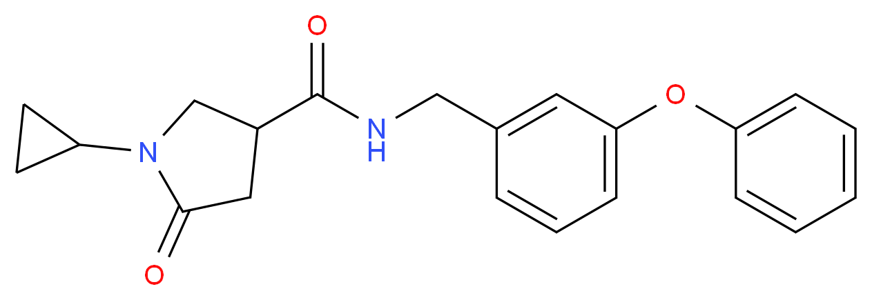 1-cyclopropyl-5-oxo-N-(3-phenoxybenzyl)-3-pyrrolidinecarboxamide_Molecular_structure_CAS_)