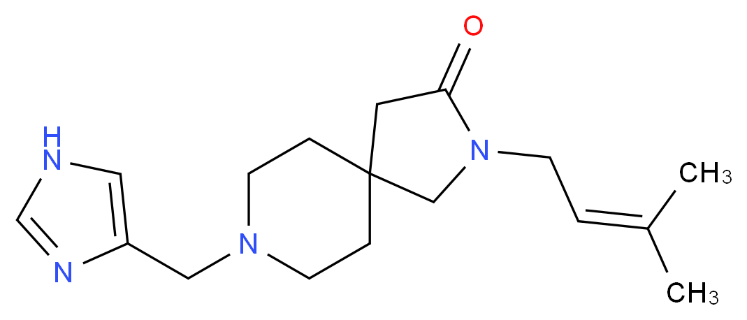 8-(1H-imidazol-4-ylmethyl)-2-(3-methyl-2-buten-1-yl)-2,8-diazaspiro[4.5]decan-3-one_Molecular_structure_CAS_)