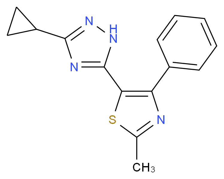 3-cyclopropyl-5-(2-methyl-4-phenyl-1,3-thiazol-5-yl)-1H-1,2,4-triazole_Molecular_structure_CAS_)