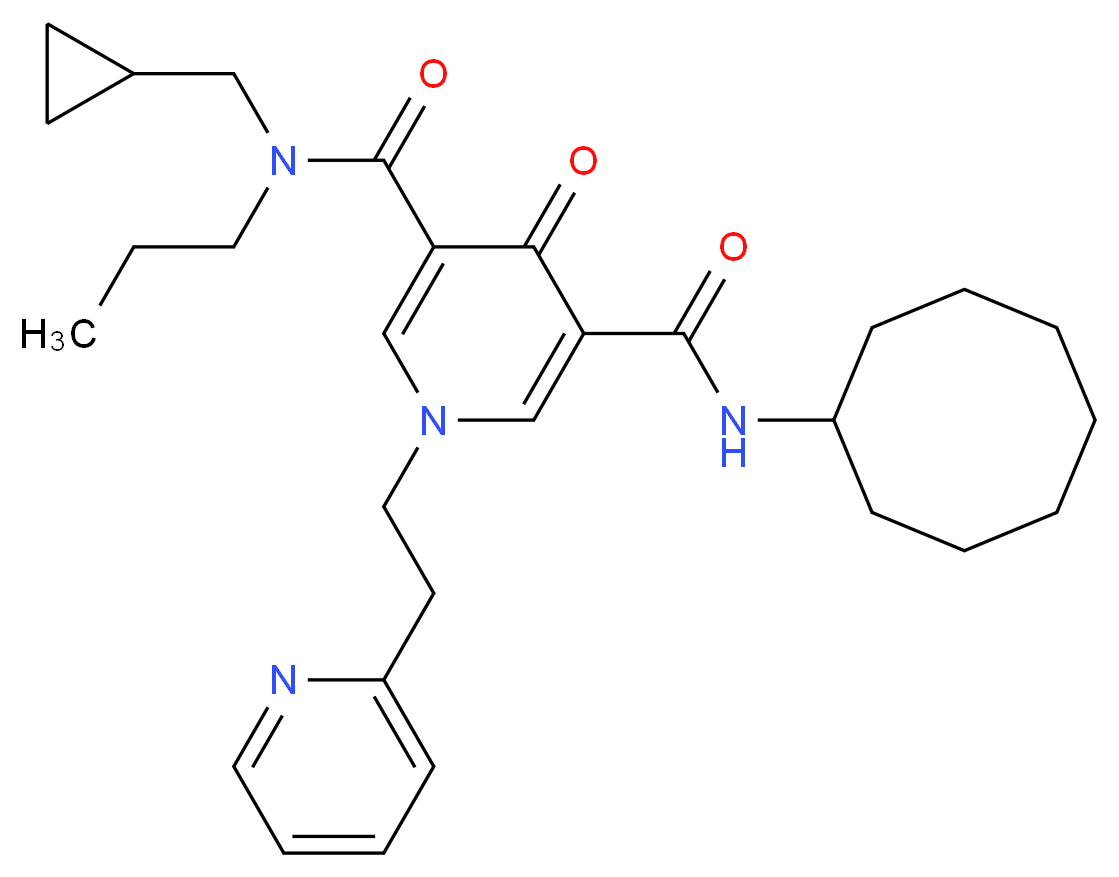 N'-cyclooctyl-N-(cyclopropylmethyl)-4-oxo-N-propyl-1-[2-(2-pyridinyl)ethyl]-1,4-dihydro-3,5-pyridinedicarboxamide_Molecular_structure_CAS_)