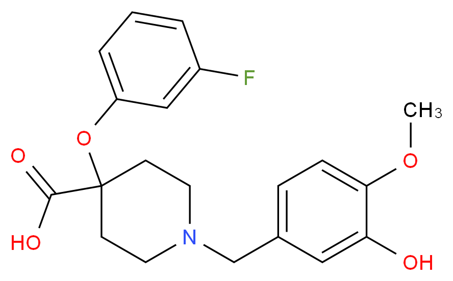 4-(3-fluorophenoxy)-1-(3-hydroxy-4-methoxybenzyl)piperidine-4-carboxylic acid_Molecular_structure_CAS_)