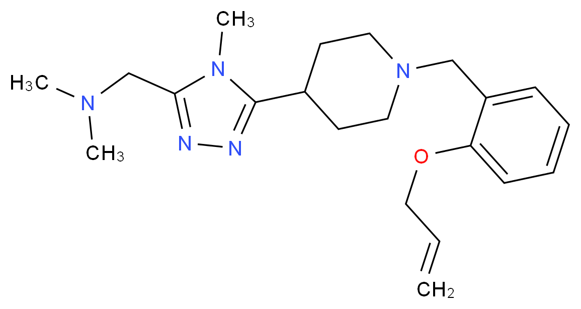 1-(5-{1-[2-(allyloxy)benzyl]piperidin-4-yl}-4-methyl-4H-1,2,4-triazol-3-yl)-N,N-dimethylmethanamine_Molecular_structure_CAS_)