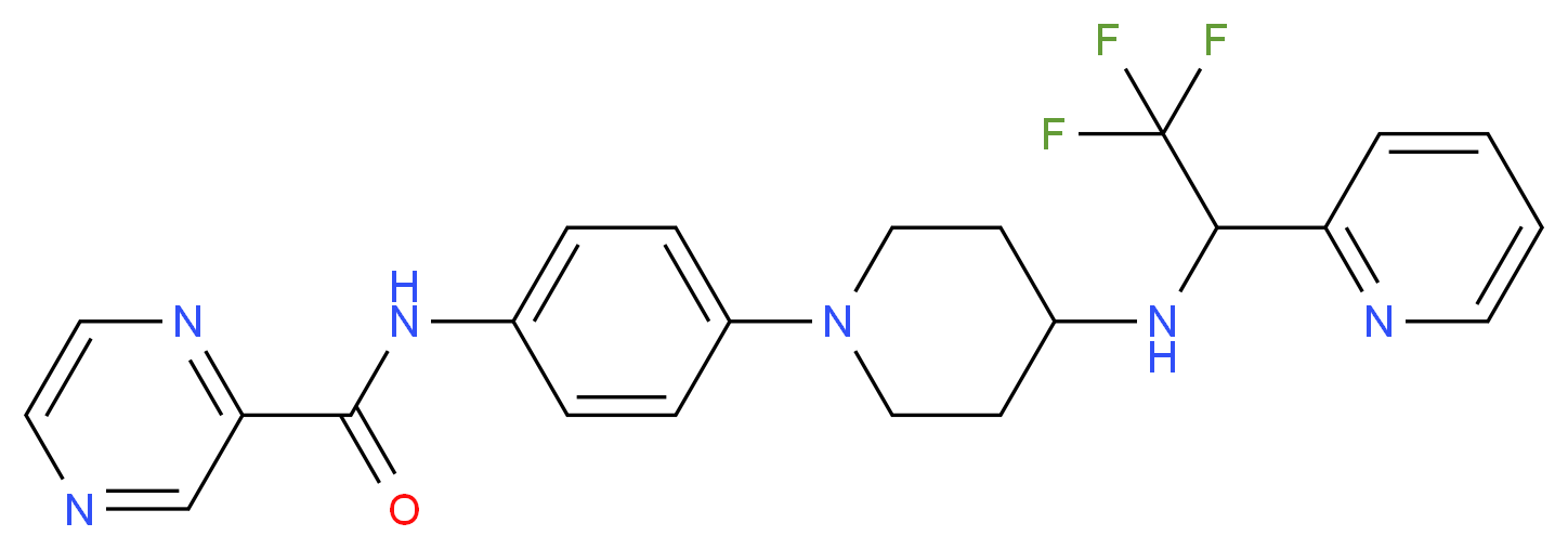 N-[4-(4-{[2,2,2-trifluoro-1-(2-pyridinyl)ethyl]amino}-1-piperidinyl)phenyl]-2-pyrazinecarboxamide_Molecular_structure_CAS_)