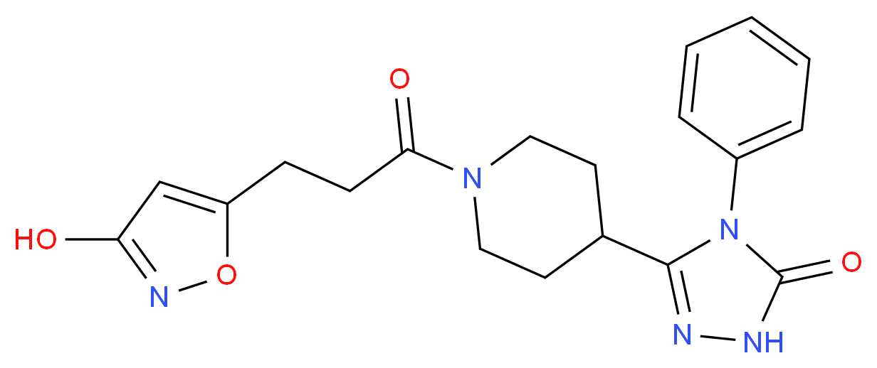 5-{1-[3-(3-hydroxyisoxazol-5-yl)propanoyl]piperidin-4-yl}-4-phenyl-2,4-dihydro-3H-1,2,4-triazol-3-one_Molecular_structure_CAS_)