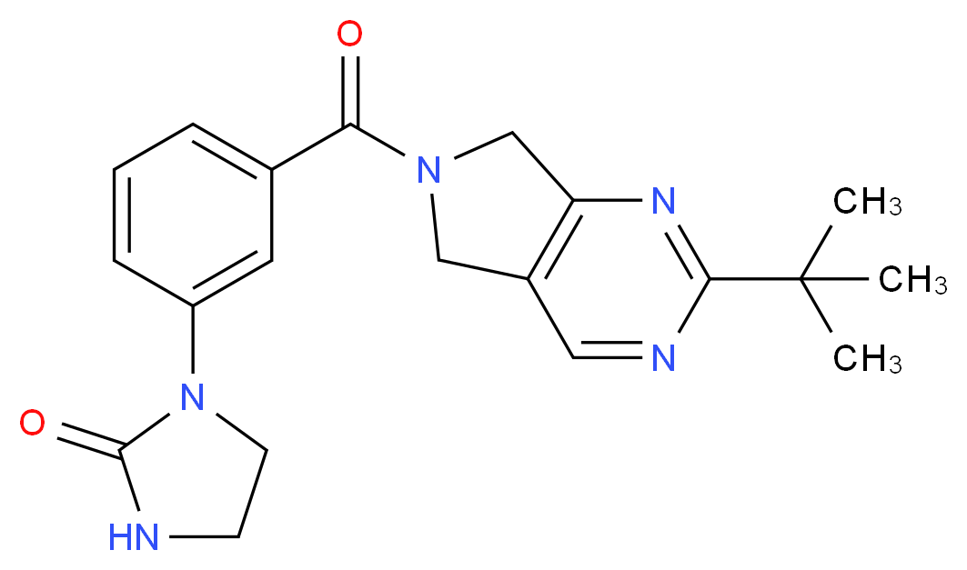1-{3-[(2-tert-butyl-5,7-dihydro-6H-pyrrolo[3,4-d]pyrimidin-6-yl)carbonyl]phenyl}imidazolidin-2-one_Molecular_structure_CAS_)