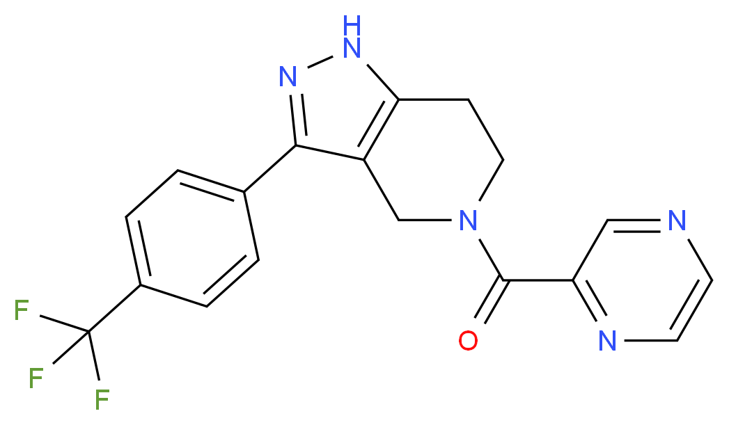 5-(2-pyrazinylcarbonyl)-3-[4-(trifluoromethyl)phenyl]-4,5,6,7-tetrahydro-1H-pyrazolo[4,3-c]pyridine_Molecular_structure_CAS_)