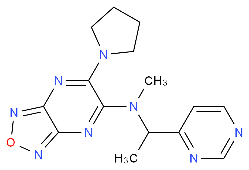 N-methyl-N-[1-(4-pyrimidinyl)ethyl]-6-(1-pyrrolidinyl)[1,2,5]oxadiazolo[3,4-b]pyrazin-5-amine_Molecular_structure_CAS_)