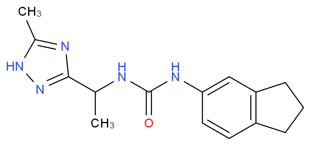 N-(2,3-dihydro-1H-inden-5-yl)-N'-[1-(5-methyl-1H-1,2,4-triazol-3-yl)ethyl]urea_Molecular_structure_CAS_)