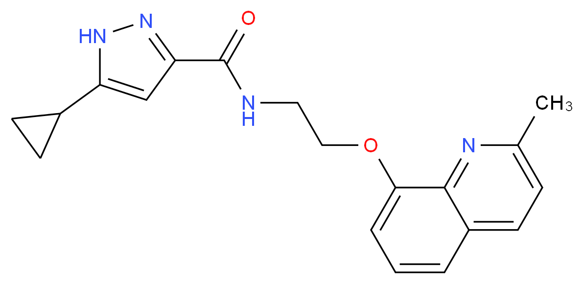 5-cyclopropyl-N-{2-[(2-methylquinolin-8-yl)oxy]ethyl}-1H-pyrazole-3-carboxamide_Molecular_structure_CAS_)