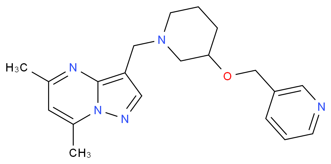 5,7-dimethyl-3-{[3-(pyridin-3-ylmethoxy)piperidin-1-yl]methyl}pyrazolo[1,5-a]pyrimidine_Molecular_structure_CAS_)
