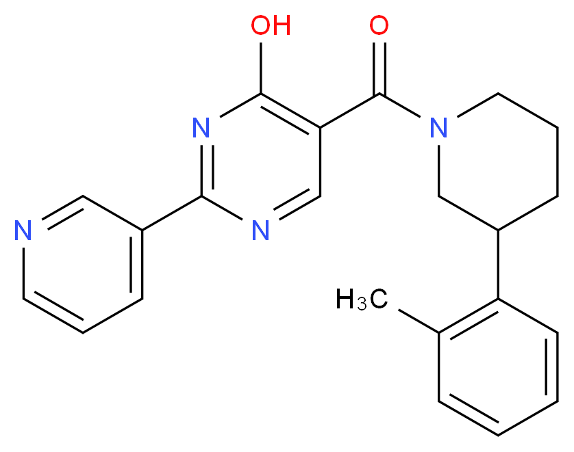5-{[3-(2-methylphenyl)piperidin-1-yl]carbonyl}-2-pyridin-3-ylpyrimidin-4-ol_Molecular_structure_CAS_)