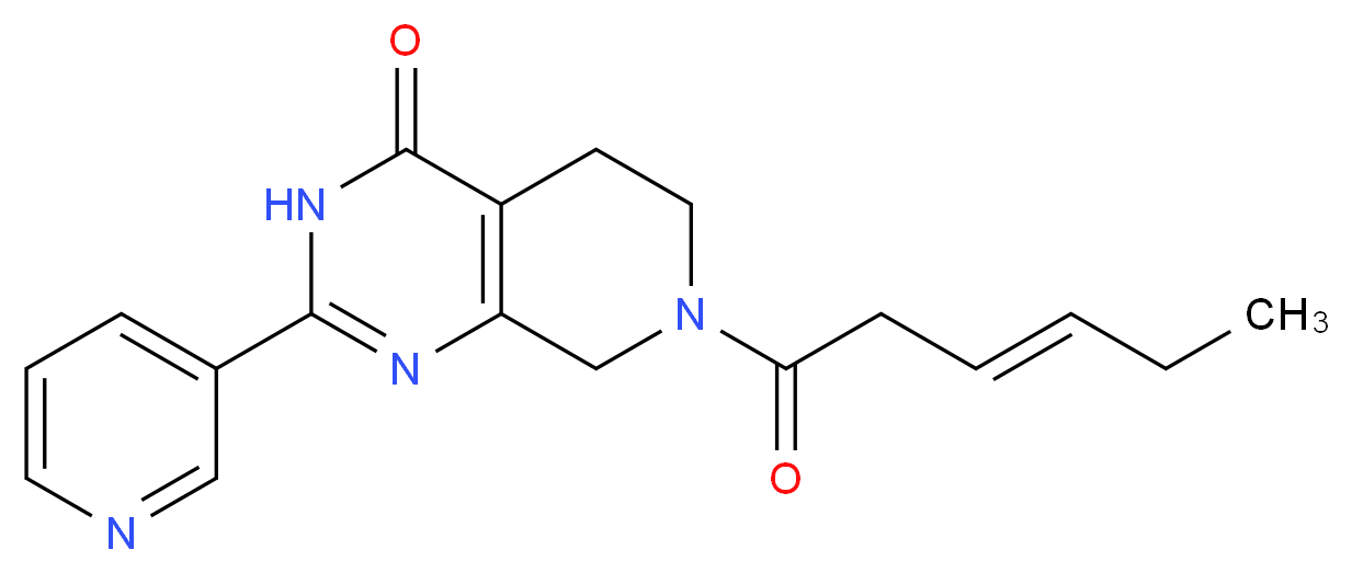 7-[(3E)-hex-3-enoyl]-2-pyridin-3-yl-5,6,7,8-tetrahydropyrido[3,4-d]pyrimidin-4(3H)-one_Molecular_structure_CAS_)