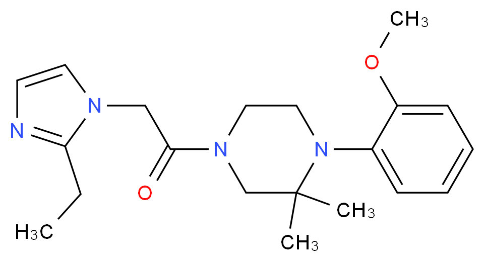 4-[(2-ethyl-1H-imidazol-1-yl)acetyl]-1-(2-methoxyphenyl)-2,2-dimethylpiperazine_Molecular_structure_CAS_)