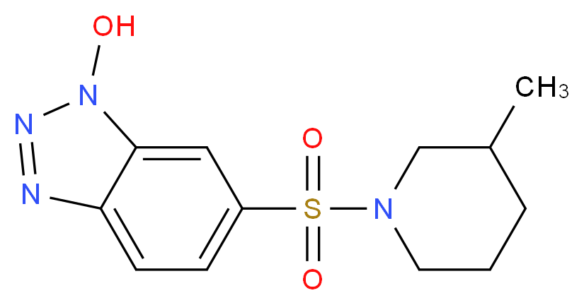 6-[(3-methylpiperidin-1-yl)sulfonyl]-1H-1,2,3-benzotriazol-1-ol_Molecular_structure_CAS_)