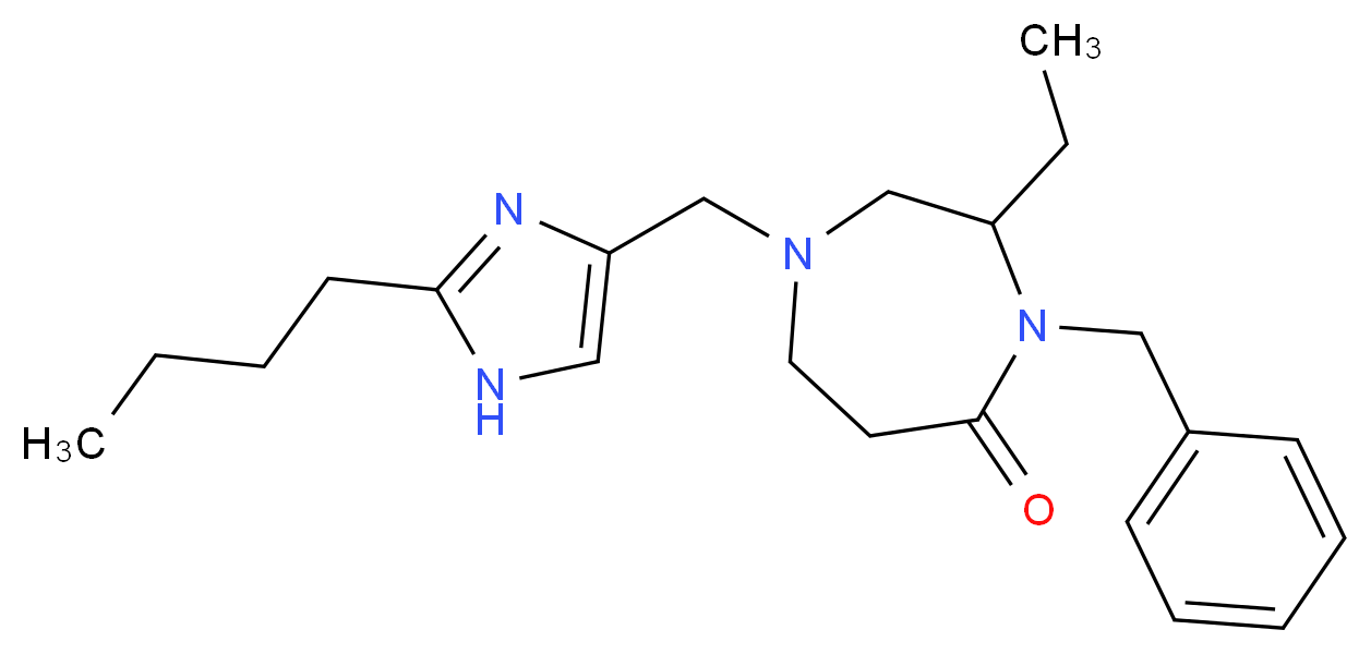 4-benzyl-1-[(2-butyl-1H-imidazol-4-yl)methyl]-3-ethyl-1,4-diazepan-5-one_Molecular_structure_CAS_)