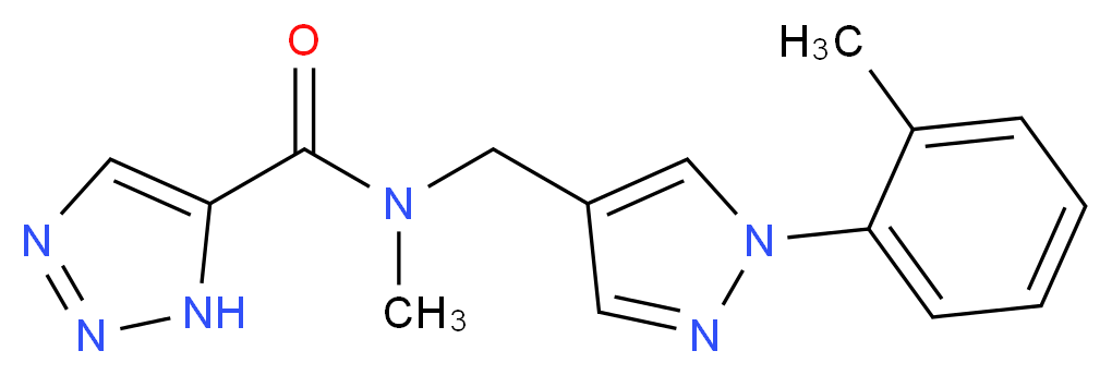 N-methyl-N-{[1-(2-methylphenyl)-1H-pyrazol-4-yl]methyl}-1H-1,2,3-triazole-5-carboxamide_Molecular_structure_CAS_)