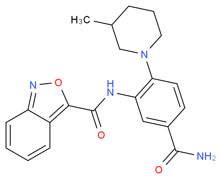 N-[5-(aminocarbonyl)-2-(3-methylpiperidin-1-yl)phenyl]-2,1-benzisoxazole-3-carboxamide_Molecular_structure_CAS_)