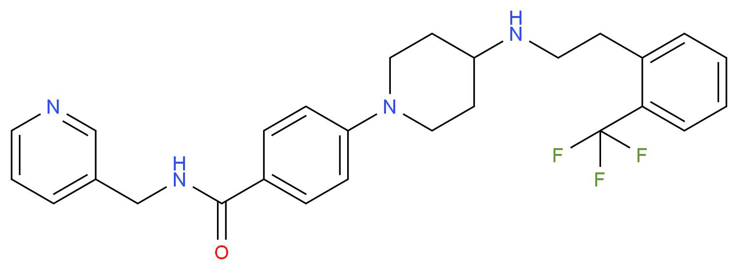 N-(3-pyridinylmethyl)-4-[4-({2-[2-(trifluoromethyl)phenyl]ethyl}amino)-1-piperidinyl]benzamide_Molecular_structure_CAS_)