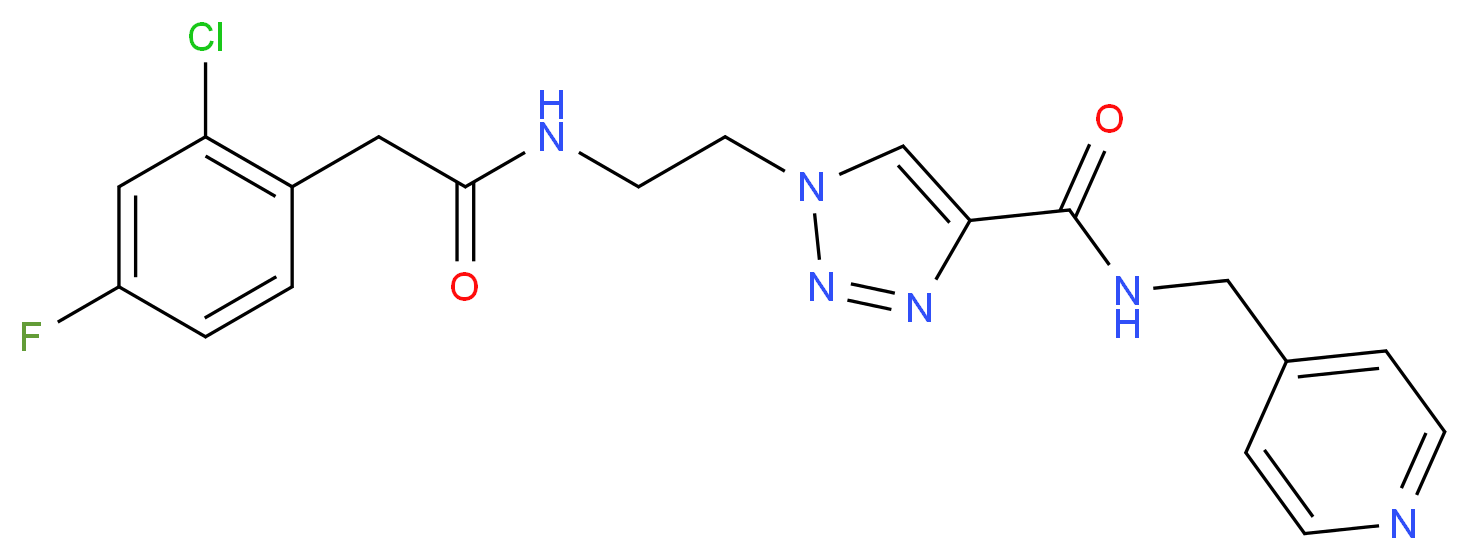 1-(2-{[(2-chloro-4-fluorophenyl)acetyl]amino}ethyl)-N-(4-pyridinylmethyl)-1H-1,2,3-triazole-4-carboxamide_Molecular_structure_CAS_)