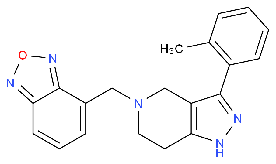 4-{[3-(2-methylphenyl)-1,4,6,7-tetrahydro-5H-pyrazolo[4,3-c]pyridin-5-yl]methyl}-2,1,3-benzoxadiazole_Molecular_structure_CAS_)