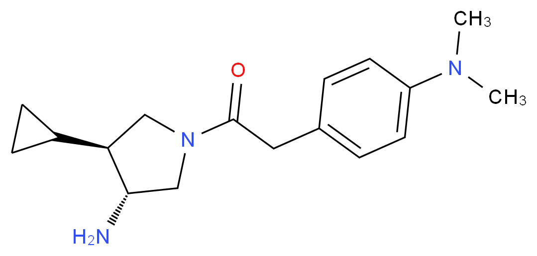 (3R*,4S*)-4-cyclopropyl-1-{[4-(dimethylamino)phenyl]acetyl}pyrrolidin-3-amine_Molecular_structure_CAS_)