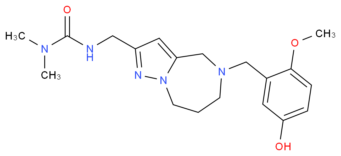 N'-{[5-(5-hydroxy-2-methoxybenzyl)-5,6,7,8-tetrahydro-4H-pyrazolo[1,5-a][1,4]diazepin-2-yl]methyl}-N,N-dimethylurea_Molecular_structure_CAS_)