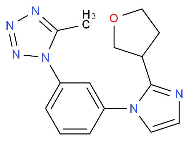 5-methyl-1-{3-[2-(tetrahydrofuran-3-yl)-1H-imidazol-1-yl]phenyl}-1H-tetrazole_Molecular_structure_CAS_)
