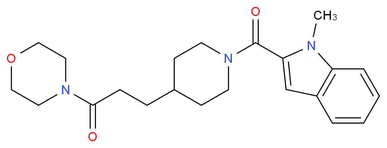 1-methyl-2-({4-[3-(4-morpholinyl)-3-oxopropyl]-1-piperidinyl}carbonyl)-1H-indole_Molecular_structure_CAS_)