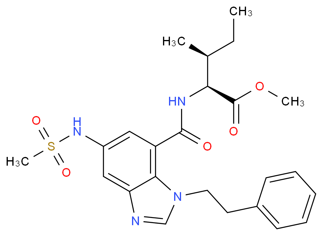 methyl N-{[5-[(methylsulfonyl)amino]-1-(2-phenylethyl)-1H-benzimidazol-7-yl]carbonyl}-L-isoleucinate_Molecular_structure_CAS_)