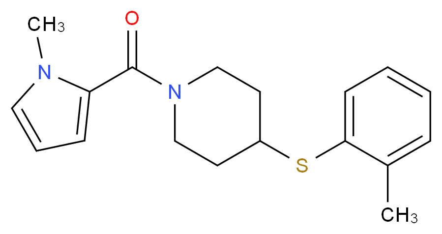 4-[(2-methylphenyl)thio]-1-[(1-methyl-1H-pyrrol-2-yl)carbonyl]piperidine_Molecular_structure_CAS_)