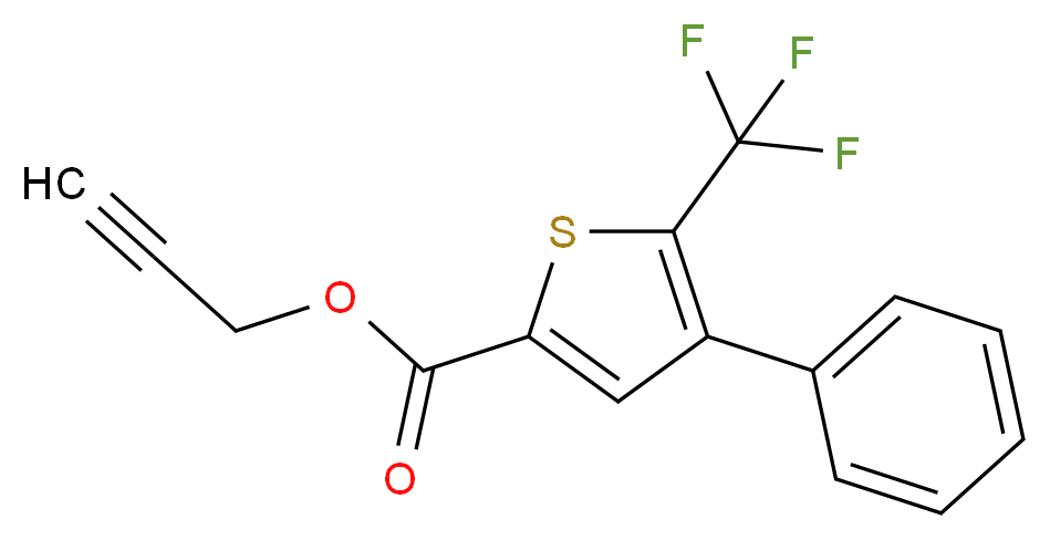 prop-2-ynyl 4-phenyl-5-(trifluoromethyl)thiophene-2-carboxylate_Molecular_structure_CAS_)